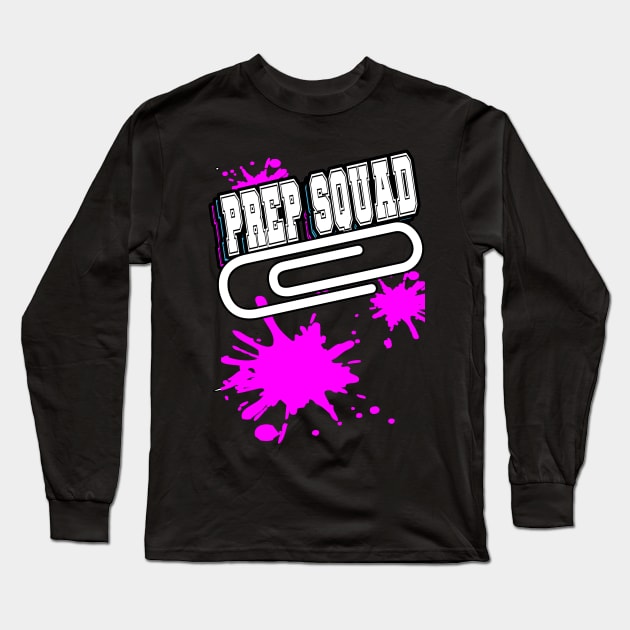 Prep Squad Team Work Splatter Pink Long Sleeve T-Shirt by Black Ice Design